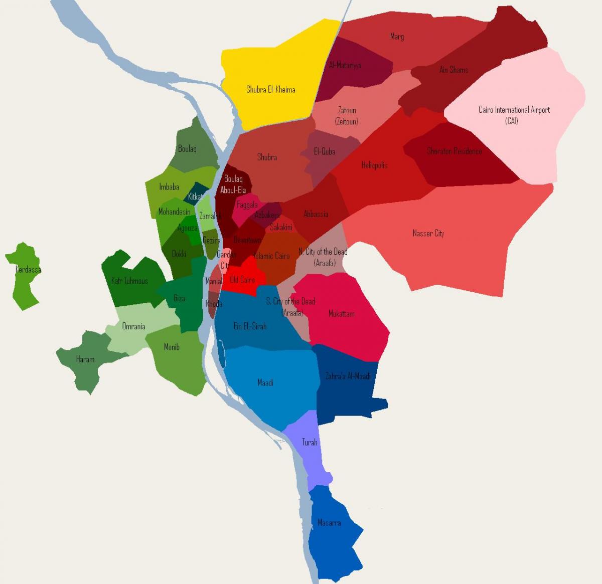 قاہرہ پڑوس کا نقشہ