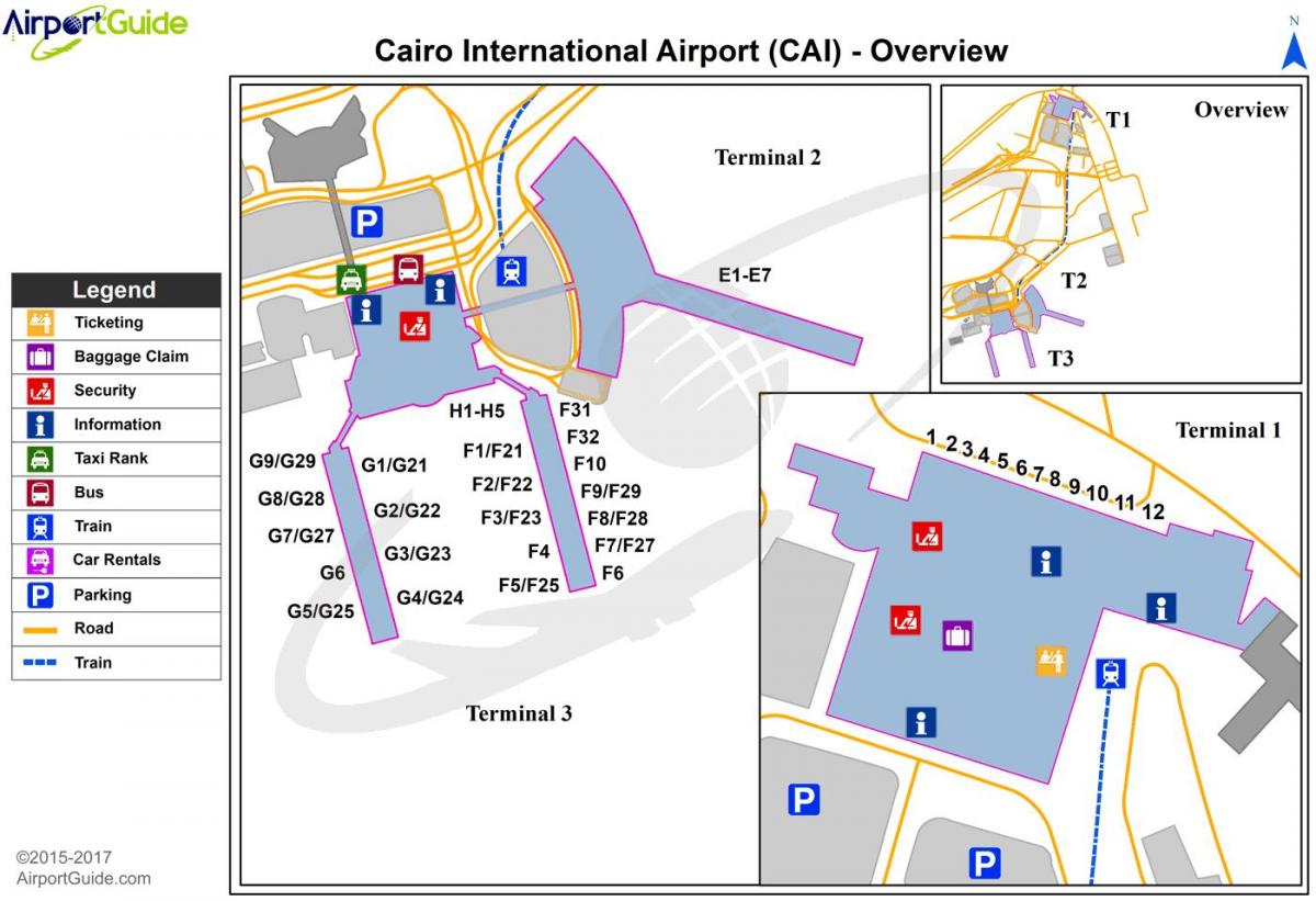 قاہرہ کے بین الاقوامی ہوائی اڈے کا نقشہ